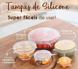 tampa de silicone ajustável 6 peças - BPshope